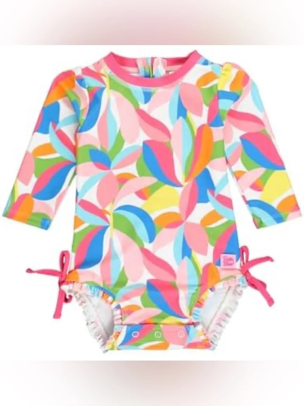 RUFFLE BUTTS *Like New* Tropical Adventure Long Sleeve Rashguard Swimsuit - 2T
